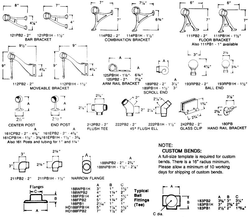 Brass Fittings Dimensions